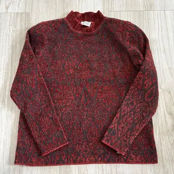 [ 미사용 ] 빈티지 총무늬 니트 터틀넥