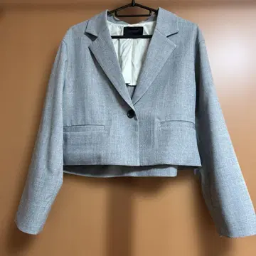 글로벌 워크 자켓 크롭 기장 그레이