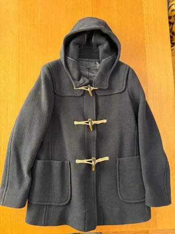 블랙 더플 코트 L 사이즈 후드 부착