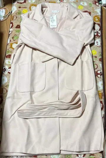 롱 코트 벨트 포함 여성용 택 포함