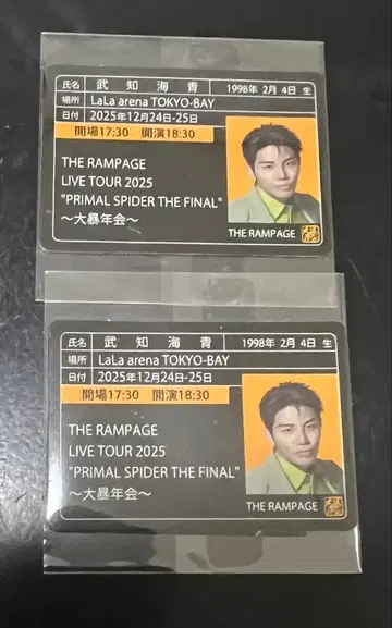 THE RAMPAGE 타케치 카이세이 대폭년회 스티커 2점 익명 배송