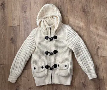 CUSTOM CULTURE 아이보리 후드 부착 더플 코트 남성용