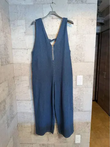 GLOBAL WORK 데님 블루 V넥 오버롤