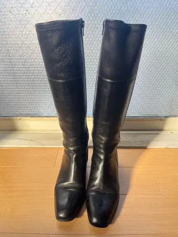 블랙 스퀘어토 롱 부츠 351/2