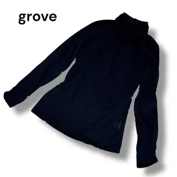 grove 하이넥 긴팔 티셔츠 M 비침 신축성 있음 블랙