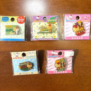 지역 한정판 헬로키티 핀 배지 5개 세트