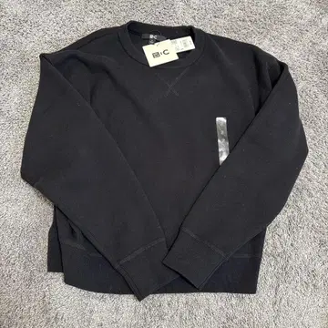 스무스 코튼 크루넥 스웨터 BLACK