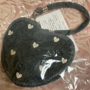 러브러리 하트 하트형 파우치 그레이