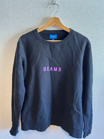 BEAMS 블랙 맨투맨 L 사이즈