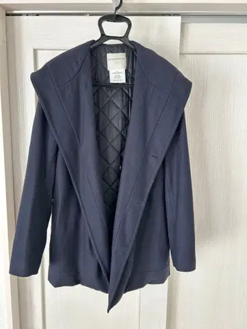 STEPHAN SCHNEIDER 후디드 울 코트 네이비