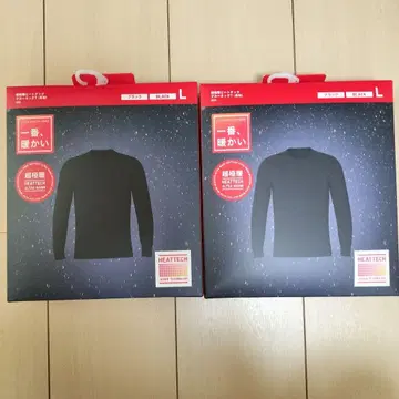 유니클로 울트라 웜 크루넥 T셔츠 L 블랙