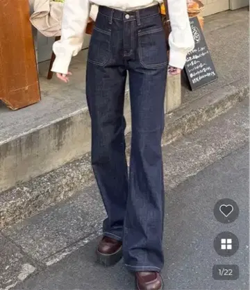 NUGU aimery 포켓 스티치 부츠컷 로우 데님 네이비 s