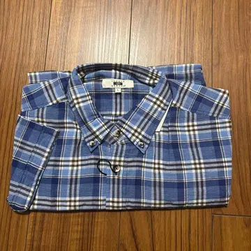 반팔 체크 셔츠 M 사이즈 블루 계열