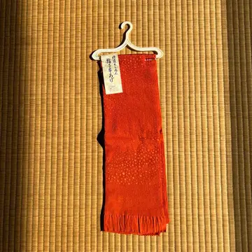 단고 크레이프 원단 오비 장식 천 순수 실크 빨간색 주홍색