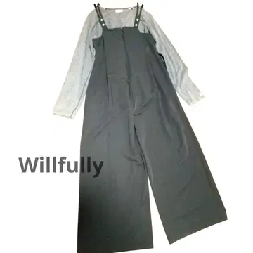 willfully 프론트 지퍼 살로펫 올인원 블랙 새상품급