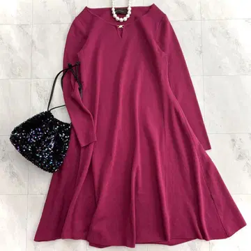 주얼 체인지즈 유나이티드 애로우즈 울 혼방 니트 원피스 보르도