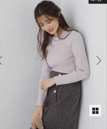 프로포션 펄 넥 리브 니트 택 포함 새상품! S 사이즈