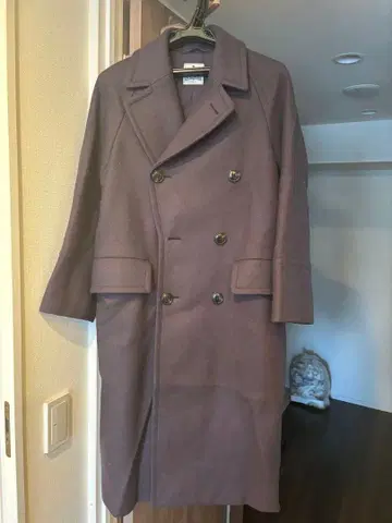 유나이티드 애로우즈 짙은 보라색 더블 브레스트 체스터 코트 사이즈 S