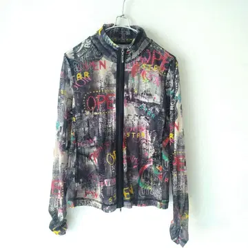 시어 자켓 후드티 올 패턴 풀 집업 개성 강한 화려한 38 멀티 컬러