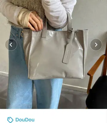 [ WEB 한정판 ] 소프트 에나멜 쇼핑백 미니 라이트 그레이