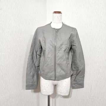 부즈루드 인조 가죽 노카라 자켓 그레이 계열