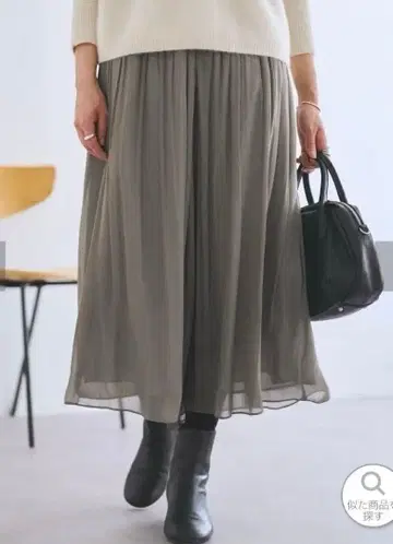 beardsley 주름 쉬폰 개더 팬츠 카키 사이즈 1