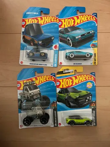 핫휠 미니카 4개 세트