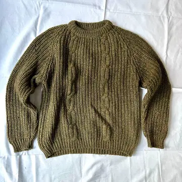 빈티지 60s 프랑스제 케이블 짜임 니트 스웨터