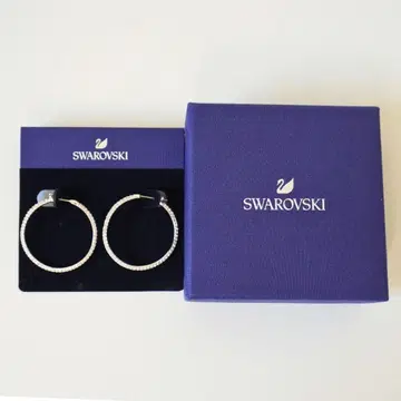 [새상품급] 스와로브스키 스톤 후프 귀걸이