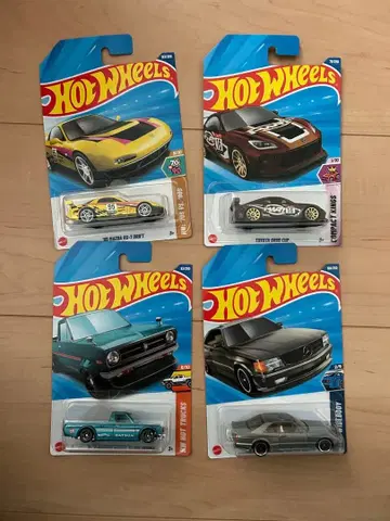 핫휠 4대 세트 미니카