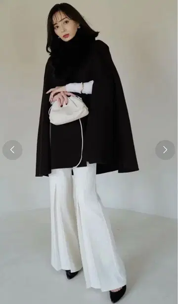 [ 미사용 새상품 ] anuans 울 리버 케이프 코트 brown