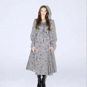 meltthelady 플라워 자카드 롱 드레스, 숏팬츠 세트