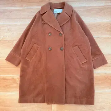 레어 컬러 티카 텐트 코트 더블 롱 코트 카멜 울