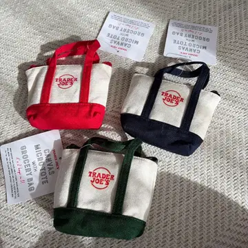 TRADER JOE'S 캔버스 미니 토트백 3개 세트