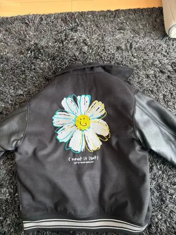 Mark Gonzales 바시티 자켓 꽃 자수