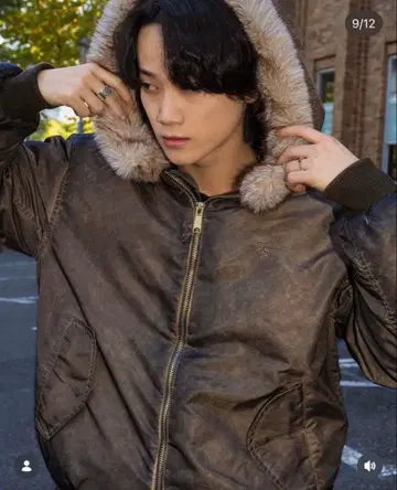 That's life 브라운 퍼 봄버 자켓