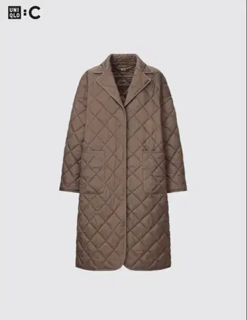 새상품급 UNIQLO 퍼프 테크 오버 사이즈 코트 S 사이즈 BROWN