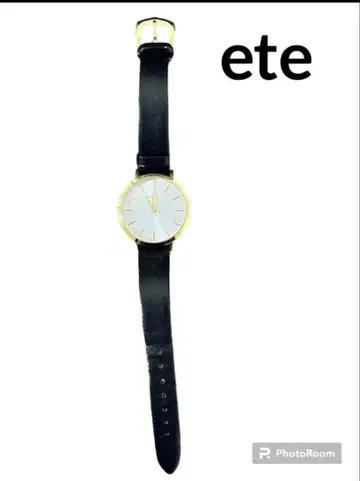 ete 골드 가죽 손목시계