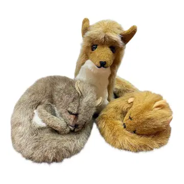 여우와 만마루 웅크린 다람쥐 2마리 내추럴 컨트리 봉제 인형 모음