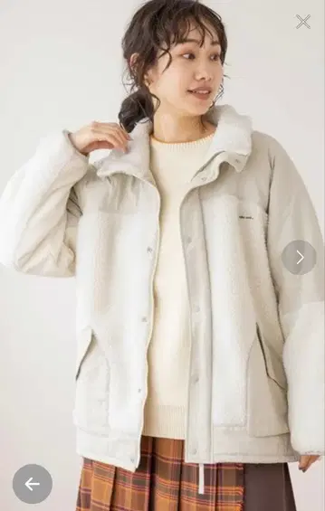 새상품급 niko and - 플리스 자켓 보아 자켓 라이트 그레이