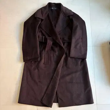 [ 새상품급 ] 캐시미어 블렌드 랩 롱 코트 +J 질 샌더 브라운