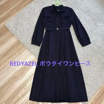 redyazel 플리츠 보우다이 롱 원피스