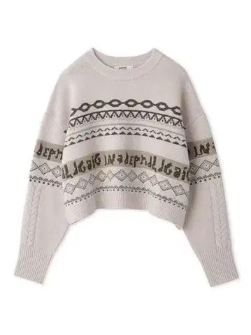 [택 포함 새상품] SNIDEL 숏 자카드 풀오버 PBEG