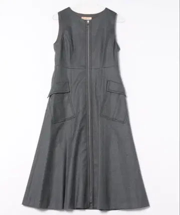 그레이 슬리브리스 A라인 원피스