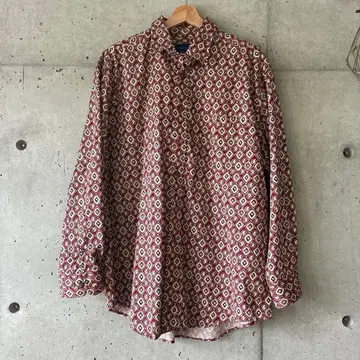 TOWNCRAFT 기하학 패턴 셔츠 L 사이즈