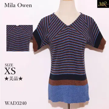 미라 오웬 상의 니트 반팔 보더 무늬 컬러 디자인 핏감