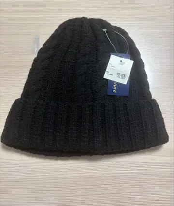 모자 니트캡 남성용 여성용 프리 사이즈 블랙 새상품