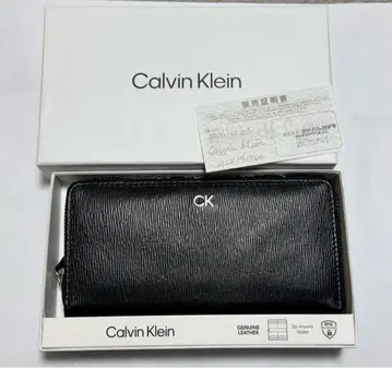 [ 미사용 새상품 ] Calvin Klein 천연 가죽 장지갑 블랙