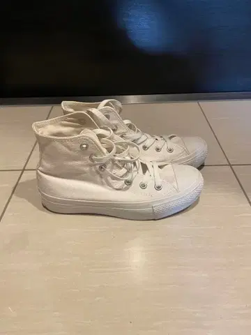 CONVERSE ALL STAR 하이컷 스니커즈 화이트 통굽