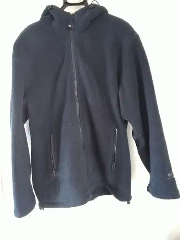 네이비 플리스 자켓 후드 부착